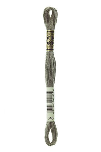 DMC 117-646 Six Stranded Cotton Embroidery Floss, Dark Beaver Gray, 8.7-Yard - color: Dark Beaver Gray, size: 8.7 yards