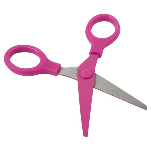 JAM PAPER Multi-Purpose Mini Scissors - 5 Inch - Pink - Soft Grip & Stainless Steel Precision Blades - Sold Individually - color: Pink, size: Mini (5 Inch)