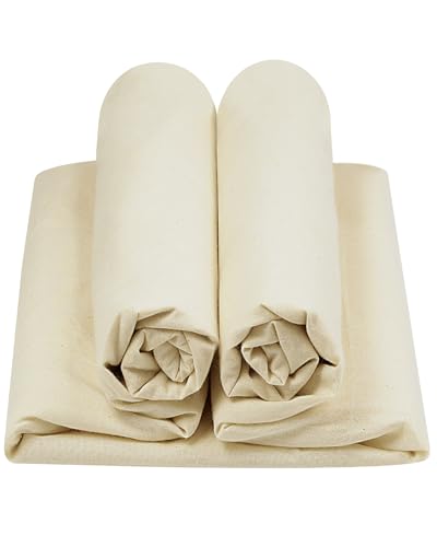 100% Cotton Muslin Fabric, 63" x 5 Yards, Unbleached - color: Natural, size: 5 YARDS