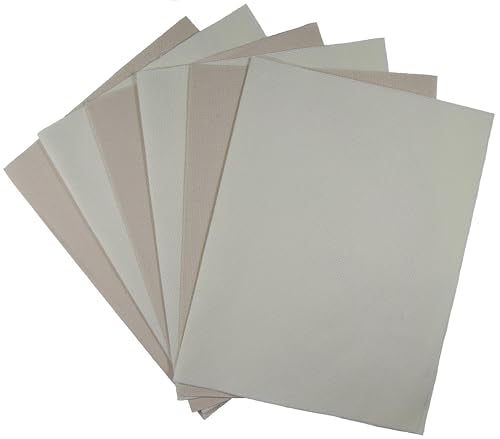 KCS 4/6 pc of 12" x 18" (30cmx45cm) 18CT Counted Cotton Aida Cloth Cross Stitch Fabric (6 pc, Antique White+Oatmeal) - color: Antique White+oatmeal, size: 6 pc