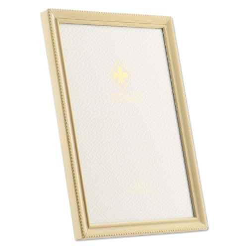 Lawrence Frames Antique Brass 5x7 Picture Frame - Bead Border Design (11457) - color: Satin Gold, size: 5x7