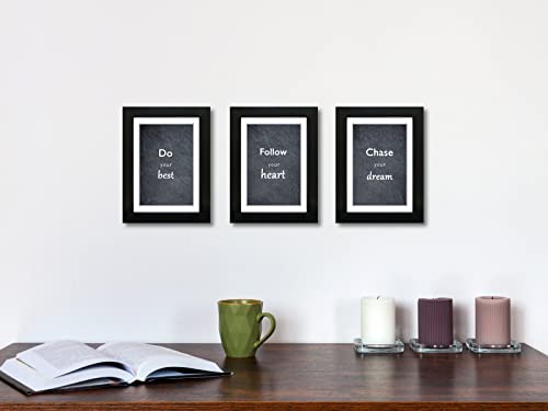 5x7 Black Picture Frame Set of 3 for Pictures 4x6 with Mat or 5x7 Without Mat, Wall or Tabletop Gallery Photo Frames with Real Glass - color: Black, size: 5x7(set of 3)