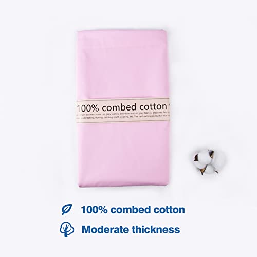 2 Yard Pink Cotton Fabric,Natural Cotton Poplin Fabric by The Yard, 59 Inches Wide 100% Cotton Fabric,Soft Embroidery Muslin Quilting Material for Sewing Material Apparel Cloth - color: Pink, size: 2 Yards
