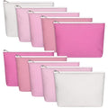 Reginary 10 Pcs Canvas Makeup Bags Bulk Blank Cosmetic Bags,Pink - color: Pink