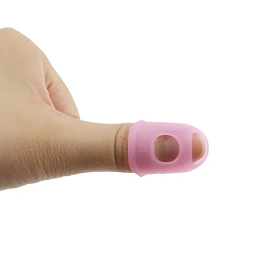 Xiaoyztan 30Pcs Pink Silicone Guitar Finger Protectors 3 Sizes - color: Pink, size: S+M+L