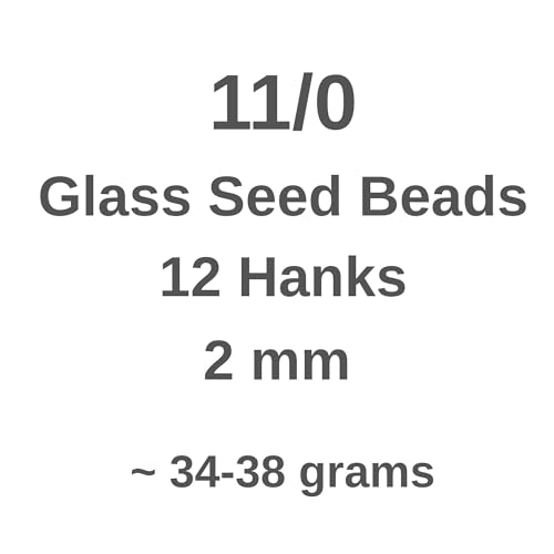 11/0 Glass Seed Beads for Jewelry Making Kit, 2 mm, 12 String Hanks (Orange) - color: Orange