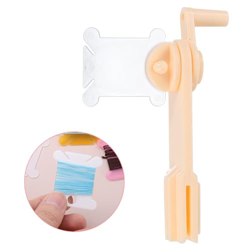 HARFINGTON 100pcs Embroidery Floss Bobbins with Bobbin Winder, Plastic Cross Stitch Thread Organizer Holder Cards Sewing Thread Sorting Tool Storage for Craft DIY Sewing, Blue - color: Light Blue