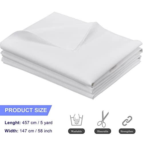 Tatuo Cotton Fabric Muslin Cloth for Sewing,1.6 Yard X 5 Yard,White - color: White, size: 1.6 Yard X 5 Yard