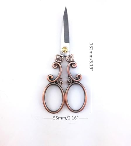 "1PCS Vintage Style Embroidery Scissors Needlework Scissor Sewing Handicrafts Tool Cutting Embroidery Crafts Tool, Copper"