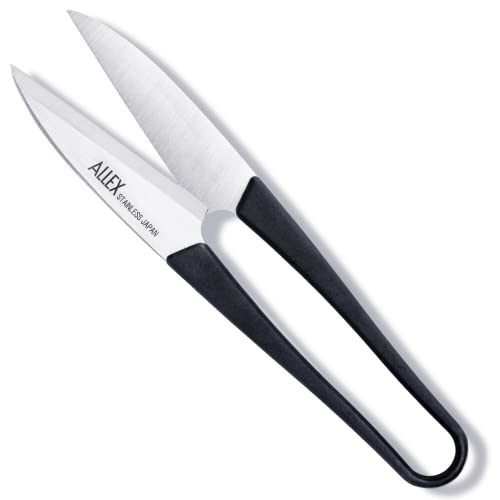 ALLEX Japanese Thread Snips for Sewing and Embroidery 4.5" (Long), Made in JAPAN, Spring Loaded Small Thread Snippers Scissors, Black - size: Long