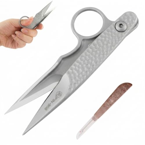 Premium Tailor Scissors, Stainless Steel Mini Sewing Fabric Shears, Precision Thread Snips for Cloth Leather Embroidery, Includes Protective Sheath & 1x Seam Ripper, 4.61 x 1.69 inch