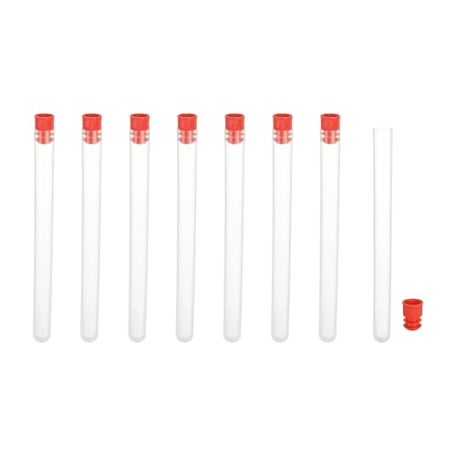 PATIKIL 5.7" Length Plastic Sewing Needle Storage Holder, 8 Pcs Portable Embroidery Needle Matte Pin Toothpick Storage Tubes Case for Craft Knitting, Red - color: Red