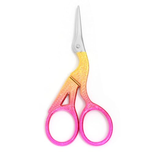 3.6" Sewing Embroidery Scissors with Artificial Leather Cover(Golden Rose) - color: Golden Rose