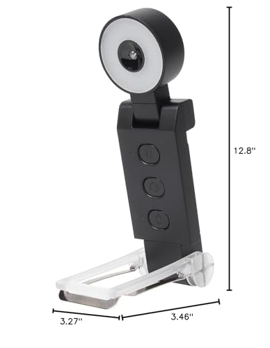 Book Light, USB Rechargeable Clip-On Reading Light with Timer - color: Black, size: Round