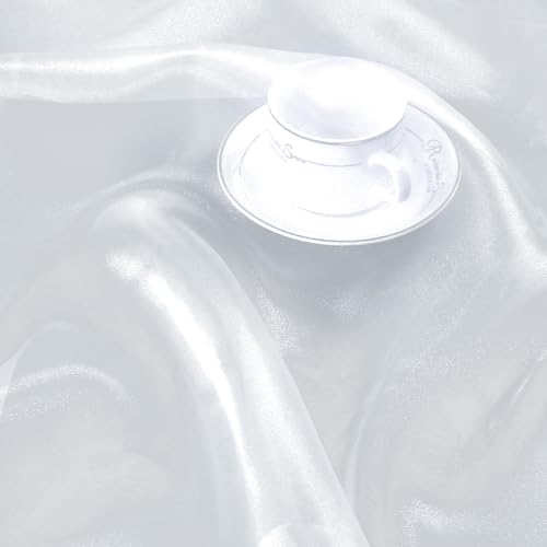 Manyshofu Silver Organza Fabric by The Yard, 60 Wide (2 Yard) - color: Silver, size: 2 Yard