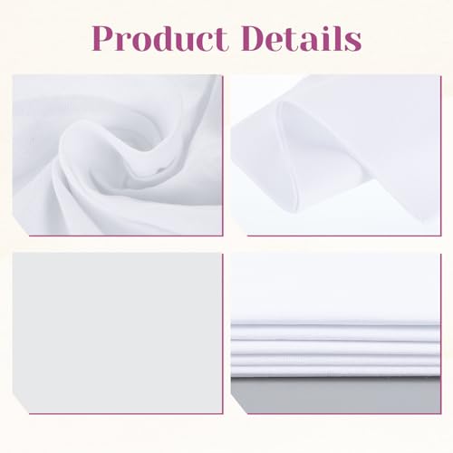 20 Pcs Embroidery Fabric, 10x10 Inch Pre-Cut White Cotton Fabric Squares, Quilting Squares Bundle Layer Cakes Embroidery Cloth for Garment Craft DIY Craft Sewing Making (White)