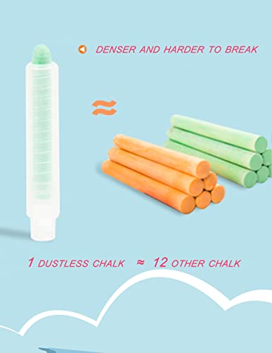 luckyrain Non-toxic Dustless Chalk With Holder for Kids Colored Chalk，24PCS - style: 24Colour+Holder