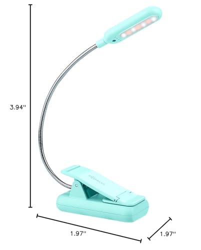 VAVOFO Rechargeable Book Light, Blue Light Blocking, Amber 1600K Clip On Reading Light, Eye Care 7 LEDs Kids Book Light for Reading in Bed with Power Indicator for Bookworms (Green) - size: 1-Pack Green