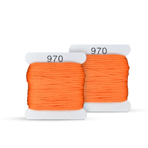 Embroidery Floss Kit and Refills - Cotton Threads - DMC Color Coding for Cross Stitch, String Crafts, Friendship Bracelets - color: 970 Apricot