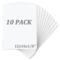 Mat Board Center Pack of 10 Acid-Free Foam Board White 12x16 in 1/8" Thick - color: White, size: 12x16