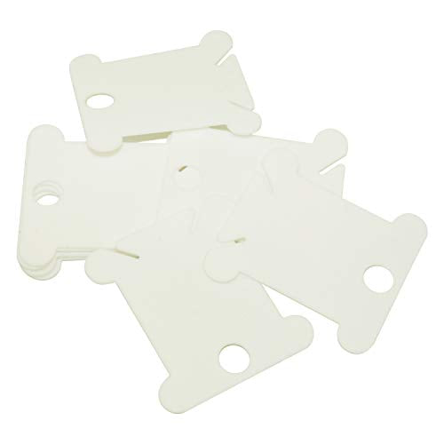 120 Pcs Plastic Floss Bobbins Organizer Embroidery Thread Holder Cross Stitch Thread Organizer White Card Holder DIY Sewing Storage Accessories