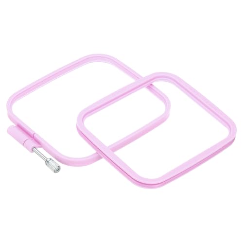 PATIKIL 1 Pieces Square Embroidery Hoops Square Cross Stitch Hoops Frames ABS Plastic Embroidery Hoops for DIY Sewing Tools for Art Craft, Light Purple - color: Light Purple