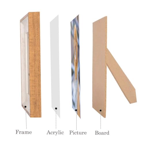 Wooden 6x6 Square Picture Frames with Acrylic -Set of 2- Wall Mount & Table top Display Photo Frames Decor, Great for Baby Pictures, Weddings, Portraits,Christmas gifts