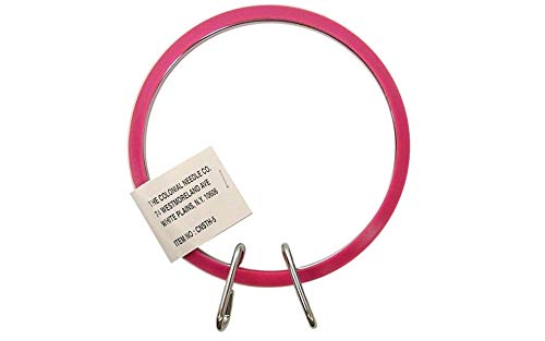 Colonial Needle 5" Spring Tension Embroidery Hoop - Pink Plastic Round Hoop