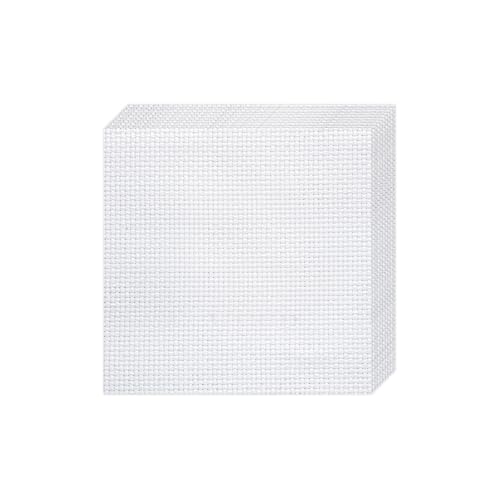 10 PCS White Aida Cloth 14 Count Cross Stitch Fabric (9.8×9.8 Inch) - size: 9.8 × 9.8 Inch