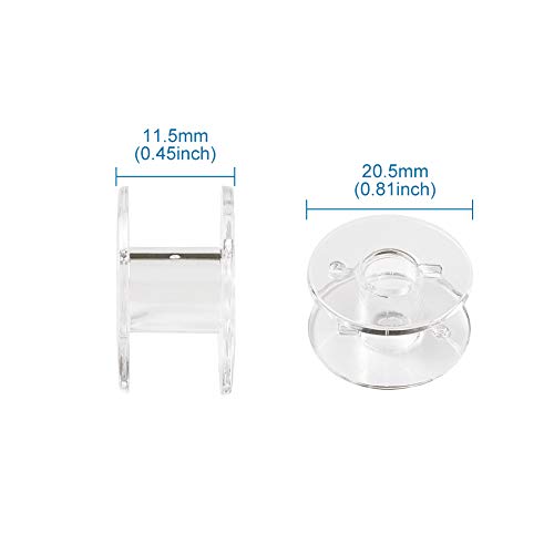 Craftdady 200pcs Empty Plastic Sewing Machine Embroidery Bobbins 0.81" Beading Stitch Thread Cord Wire Spools - color: Clear, Plastic Bobbin