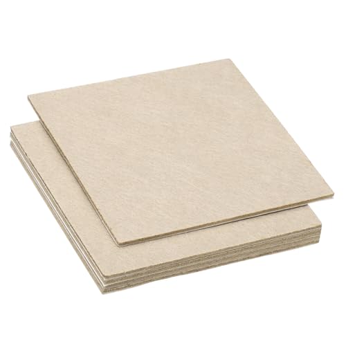 PATIKIL 4x4 Inch Square Beige Felt Furniture Pad, 5 Pack, 2mm Thickness, Soft Adhesive Non-Slip Anti-Scratch Backed - color: Beige, size: 4x4 Inch