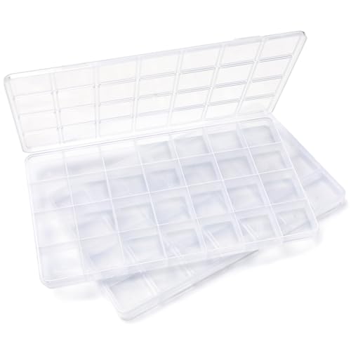 IOOLEEM Bead Organizer Box, 28 Grids 2 Pack Organizer Container Storage - size: 28 Grids (2 pack)