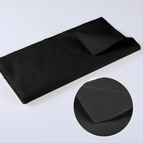16Pcs Black Embroidery Fabric, Pre-Cut Linen Needlework Embroidery Cloth - color: Black