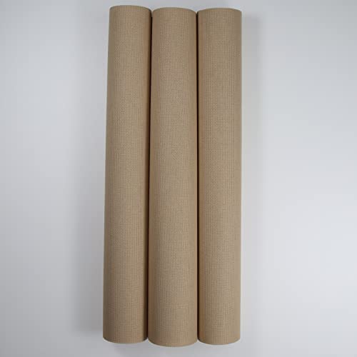 KCS 3 pc of 15" x 18" Counted Cross Stitch Cotton Aida Cloth Needlework Fabric,18CT,Khaki - color: Khaki, size: 18CT