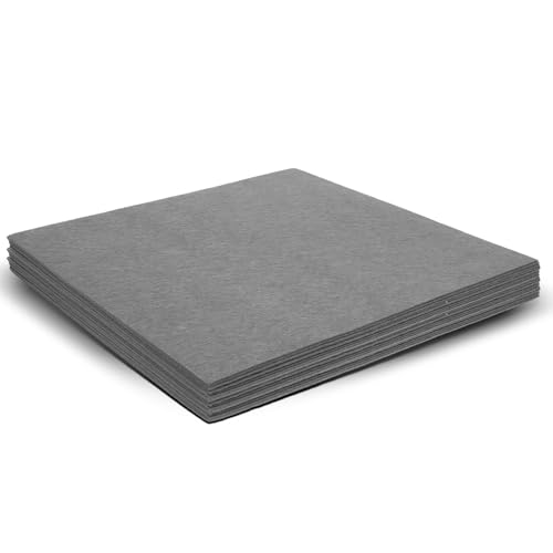 12" x 12" Squares Felt Sheets Fabric, 10Pcs Felt Fabric, 1mm Thick, Gray - color: Gray