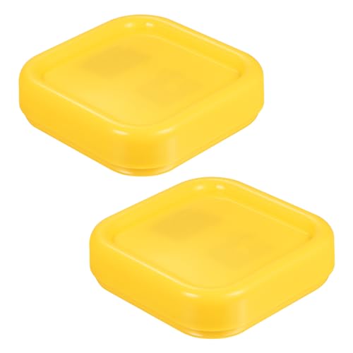 HARFINGTON 2pcs Magnetic Pin Cushion Square Plastic Magnetic Sewing Pin Holder Storage Case Needle Cushion Tool for Sewing DIY Projects, Yellow - color: Yellow
