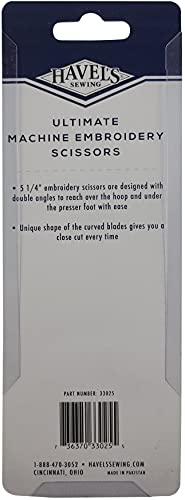 Havel's Ulti-Mates Angled Machine Embroidery Scissors, Silver