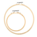 SULIKJHUI 2 Pieces Bamboo Embroidery Hoops Set, 4" and 6" Round Embroidery Hoops, Adjustable Cross Stitch Hoop for Embroideries and Craft Sewing (Natural Wood, 4" & 6Diameter)