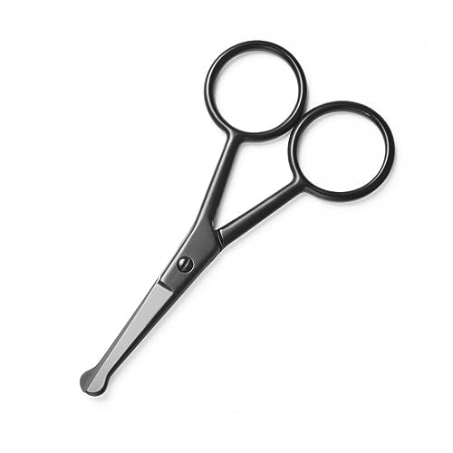 Multicolor Professional Grooming Scissors for Facial Hair Removal - color: Black Safety Head B