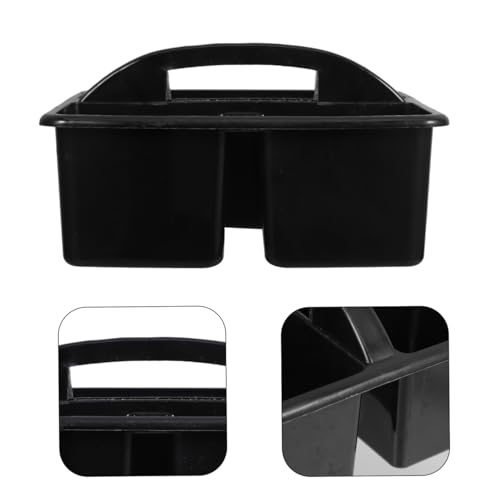 NUOBESTY Classroom Storage Caddy with Handle Portable 3 Compartment Art Supplies Caddy Plastic Organizer with Handle for Teacher Supply Storage Kids Craft Organizer Office and Home Use