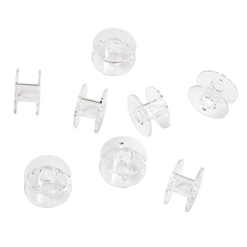 Craftdady 200pcs Empty Plastic Sewing Machine Embroidery Bobbins 0.81" Beading Stitch Thread Cord Wire Spools - color: Clear, Plastic Bobbin