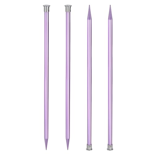 uxcell 4Pcs Aluminum Knitting Needles 10mm (US Size 15) Single Pointed Knitting Needle 13.8 Inches Length Metal Weaving Tool for Handmade Projects DIY, Light Purple - color: US Size 15, size: Light Purple