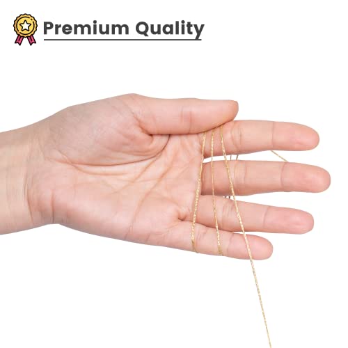 Waxed Thread, Strong Thread for Leather, Upholstery, Shoe, Bag, incl. Needle (Colour: Gold) - color: Gold