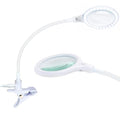 Brightech LightView Flex Magnifying Desk Lamp with Clamp, 1.75X Light Magnifier, Adjustable Magnifying Glass with Light for Crafts, Reading, Close Work - color: White