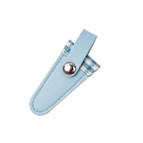 Embroidery Scissors Sheath Color Lattice Scissors Protective Cover Protect Sewing Scissor Sheath Portable Trimming Tool, 8*3cm - color: 04 Smoke Blue Plaid