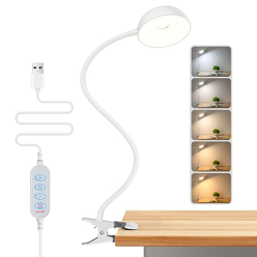 Clip on Light, LED Reading Light for Beds Headboards,5 Color Modes Dimmable