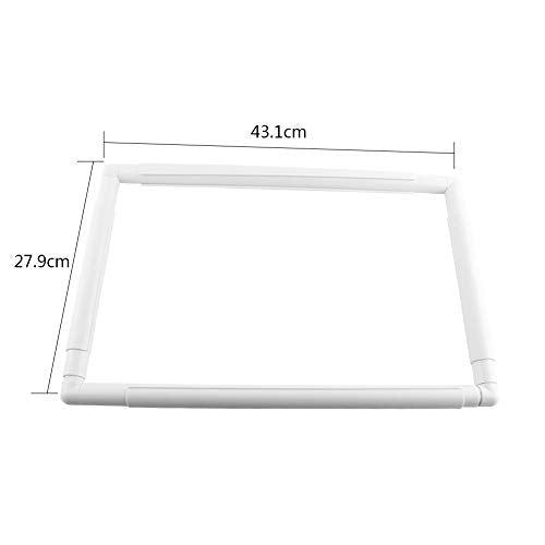 Square Rectangle Plastic Clip Frame for Embroidery Cross Stitch Quilting Needlepoint Tool(43.1 x 27.9cm)
