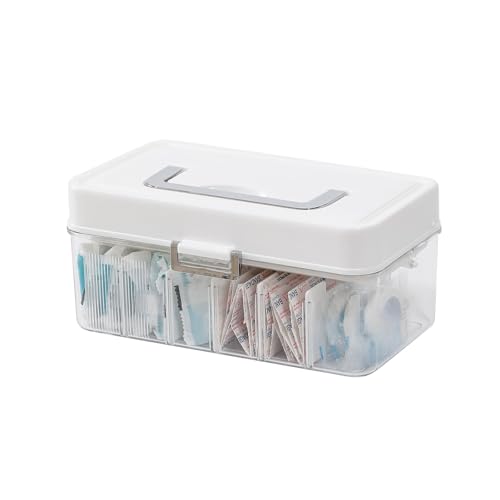 Plastic Bandages Organizer with Lid and Adjustable Dividers - size: 1 Pack