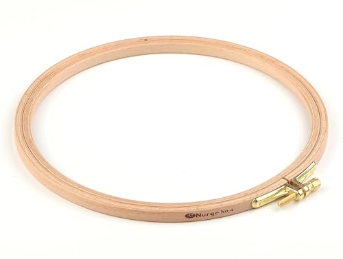 Nurge 3 Pcs 7 Inch Premium Beech Wood Gold Clasp Embroidery Hoop 8mm/0.3" Thickness (190mm = 7.48" ~ Approx 7") (3 Pcs * 7") - style: 3 Pcs * 7"