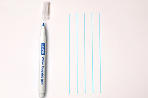 LEONIS 5 Water Erasable Fabric Marking Pen Blue & 5 Disappearing Ink Fabric Marking Pen [ 78008_78009 ] - size: 2 Count (Pack of 5)